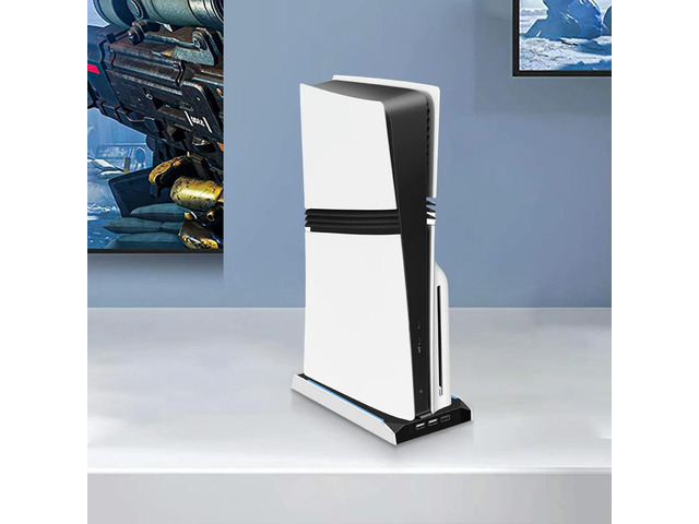 For PS 5 Slim/PS 5 Pro RGB Vertical Cooling Stand Base with 3 USB 2.0 Ports 8 Light Mode for 5 Game Accessories