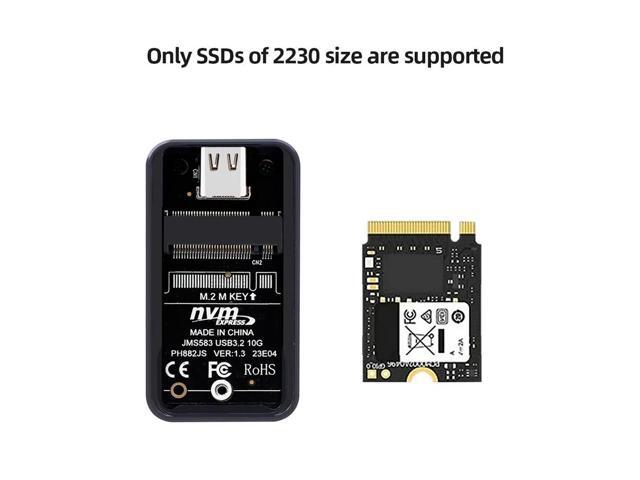 NVMe External Hard Drive Type-C USB3.1 Hard Drive Enclosure Aluminum Alloy Hard Disk Adapter Card for M.2 2230 SSD