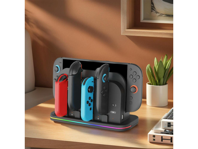 For NS2 Charger Console Cooler Base with RGB Light External Game Console Stand Heat Dissipation Fan Gift for Friends