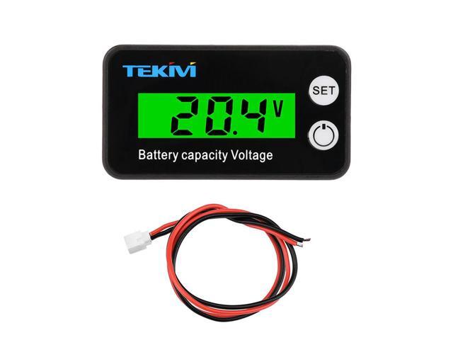 6136B Capacity Voltmeter LCD Digital Power Meter with Anti-Reverse Connection Protection Low Voltage Alarm DC 8V-100V