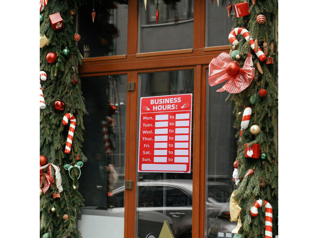 Business Hours Sticker PVC Self-Adhesive Rewritable Opening Sign Sunproof Fade Proof Waterproof Oil Proof for Shop Store Cafe