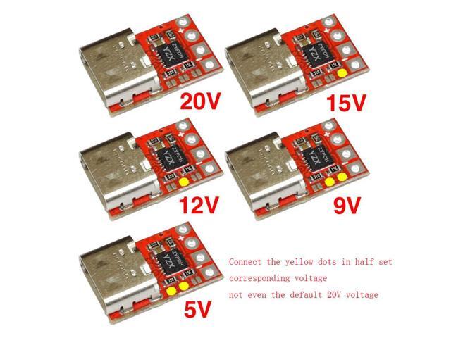 100W 5A TYPE-C Decoy Trigger Adapter Connection QC4 Charge Charging Notebook Module PD 2.0 3.0 QC4 QC5 to 5V 9V 12V 15V 20V DC
