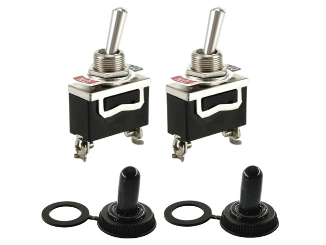 Heavy Duty Car Boat Rocker Toggle Switch 15A 250V 2Pin SPST ON/OFF Rocker Switches with Waterproof Cover 2Set