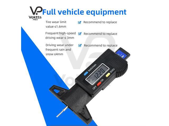 Digital Depth Gauge Caliper Tread Depth Gauge LCD Tire Tread Gauge For Car Tire 0-25mm Measurer Tool Caliper Repair Tools
