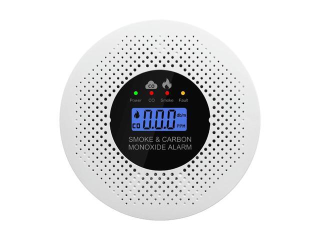 2 In 1 Alarm LCD Digital Display Screen Detector Carbon Monoxide Smoke Real Time Monitoring For Home Indoor Environment