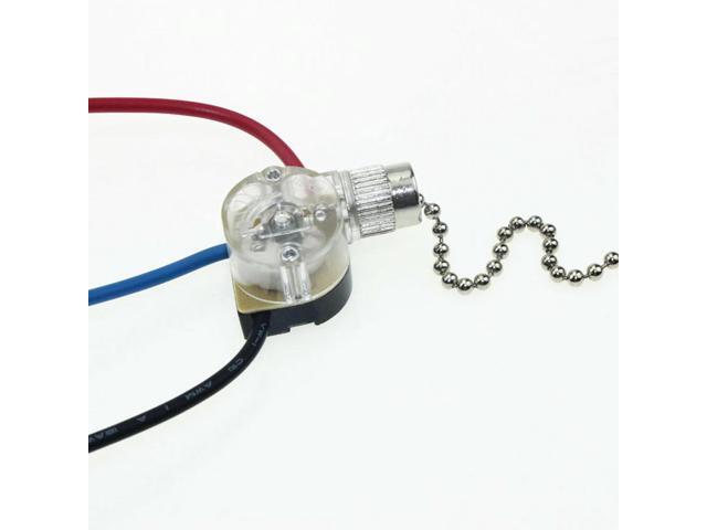 Fan 3-Wire Beads Chain Fan Ceiling Switch for Wall Light Pull Cord String Set for Universal Ceiling Fan Wall Light