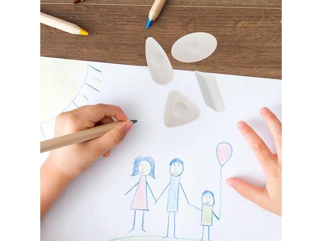 4Pcs Highlight Erasers Creative Shape Long-Lasting Drawing Art Erasers for Sketching Painting Correction Drawing Supplies