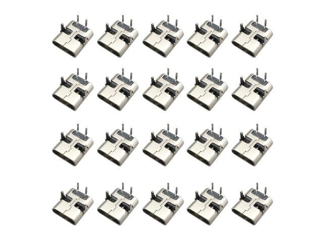 Micro USB Connector 2 Pin DIP 90 Degree USB Connector Plastic Shell 20PCS