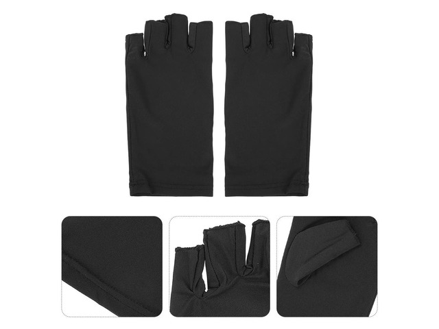 1Pair Manicure Uv-Resistant Fingerless Gloves for Nail Gel Drying Lightweight Breathable Uv Shield Sunscreen