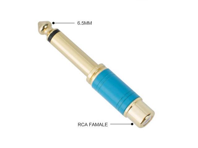 RCA Female to 6.35mm Male Mono Plug to RCA Adapter Jack Audio Connector Gold Plating 2PCS