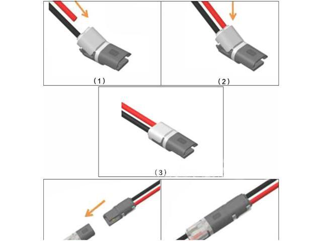 H Type Clamp Block Terminals 12V Wire Cable Plug Connector Solderless Strip Terminal Connection for LEDs Car Auto 10Pcs