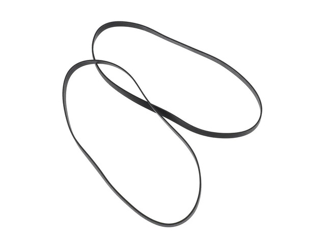 2Pcs Black Vinyl Turntable Belt Rubber Phonograph Belt High Durability Replacement for Record Player Reel to Reel Tape Machine
