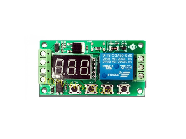 1-channel Delayed Power-off Disconnection Trigger Cycle Timing Circuit Relay Board 5-20V 0.1S to 999Min Switch Relay Delay Board