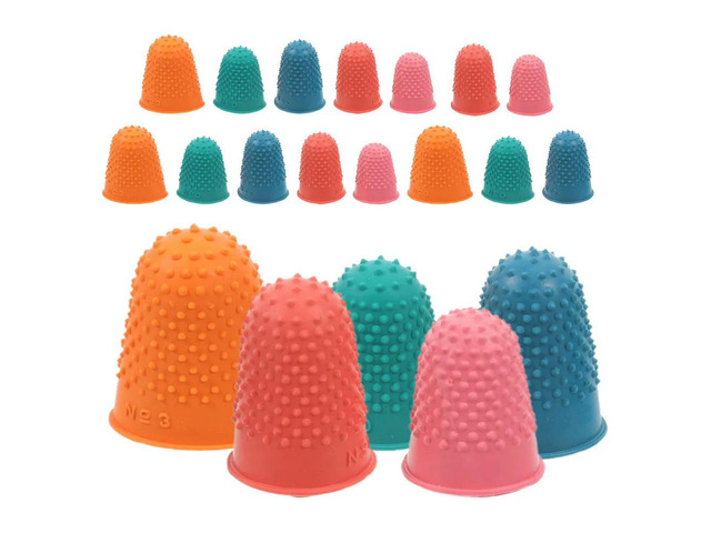 20Pcs Rubber Finger Covers Ergonomic Flexible Grip Fingertip Guards for Writing Thumb Protection Money Counting Finger Safety