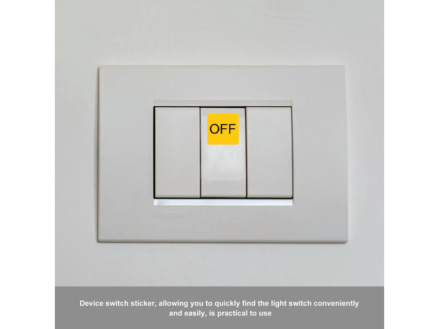 20Pcs Device Switch PVC Warning Stickers Easy Apply on Off els for Safety Home Office Bedroom Device Stickers