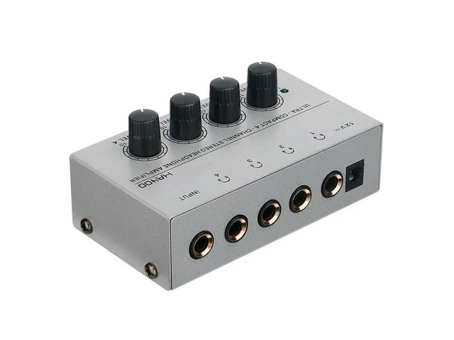 4 Channels Mini O Stereo Headphone Amplifier HA400 Ultra-Compact Audio Amplifier With Power Adapter US Plug Adapte