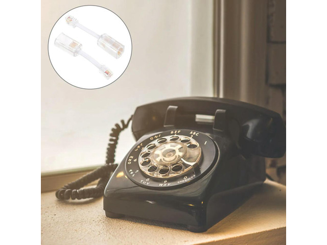 2Pcs Telephone Cord Detangler Rj9 Plug and Play Rotating Anti Tangling Adapter for Cord Prevent Messy Coiled Landline