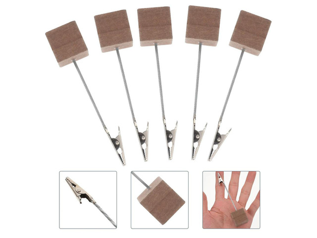 10Pcs Wood Memo Clips Creative Design Wide Base Note Clamps Reliable Photo Holders Memo Stands for Cards Display Home