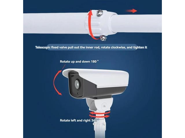 Surveillance Camera Telescopic Bracket L-Shaped, Adjustable 30-60Cm Ideal For Outdoor Security Equipment