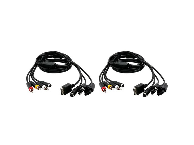 2X AV S-Video Cable For DC PS1 PS2 SNES SFC N64 NGC Game Console AV TV Connection Cord For Game Console Sega Saturn SS