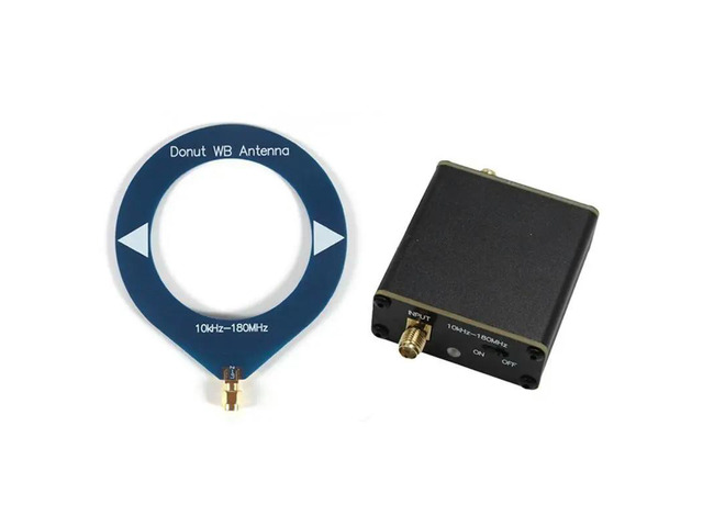 Donut Broadband Antenna 10Khz-180Mhz With Low Impedance Converter For Radio Walkie Talkie SDR B