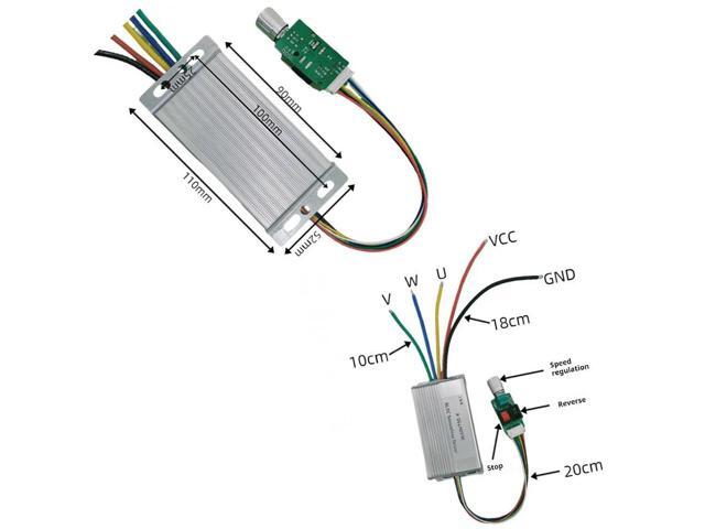 No Hall Controller Stop/Reverse Speed Regulator DC6-60V 3 Phase DC Brushless Motor Driver Module 750W BLDC Brushless Motor