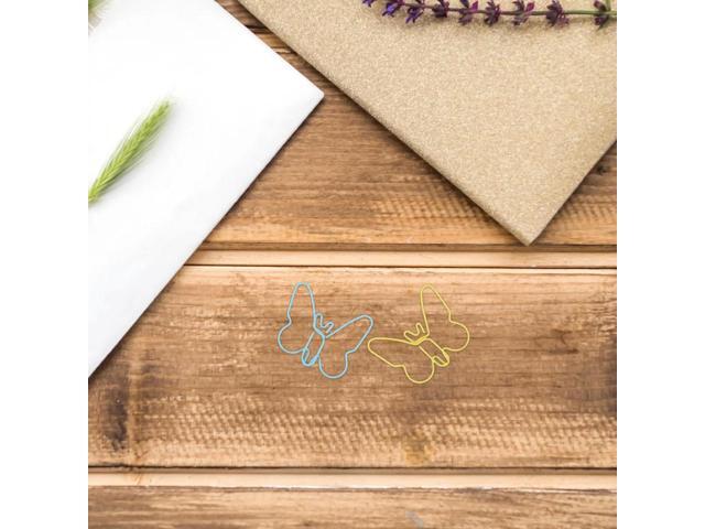 60Pcs Butterfly Shaped Paperclips Macaron Colors Cute l Decorative Paper Clips for Books Files Crafts Office School Use