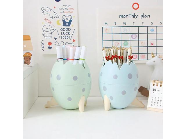 2Pcs Dinosaur Egg Pen Holders Detachable Desktop Organizer Cute Pencil Container Desk Stationery Holder Random Color