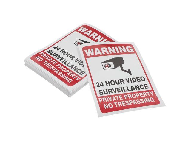 50 Sheets Security Camera Warning Sticker Premium Adhesive Decal for Outdoor Indoor Use No Entry Private Area Safety Sign
