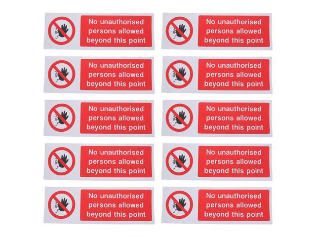 10Pcs No Entrance Warning Sign Stickers Safety Do Not Enter Security Caution els for Indoor Outdoor Restricted Area Safety