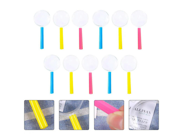 11Pcs Teaching Magnifying Glasses Handheld Observation Scientific Outdoor Educational Magnifier Clear