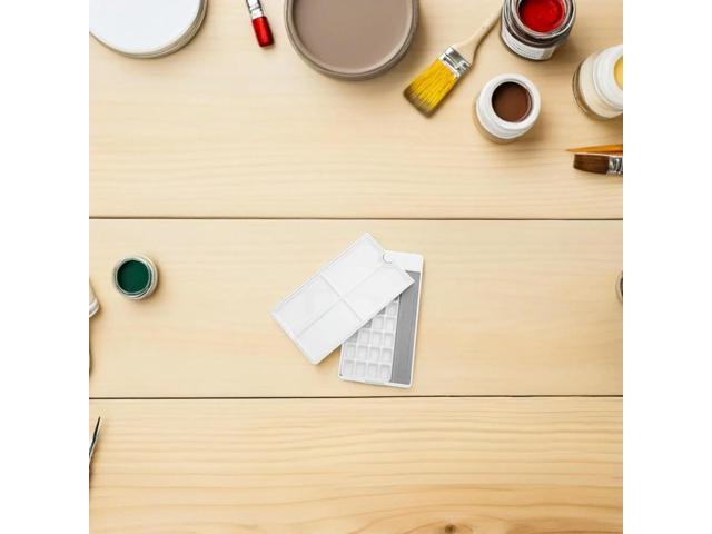 Empty Watercolor Palette 28 Wells Rotate Paint Tray for Oil Acrylic Painting Mini Travel Paint Palette with Lid and