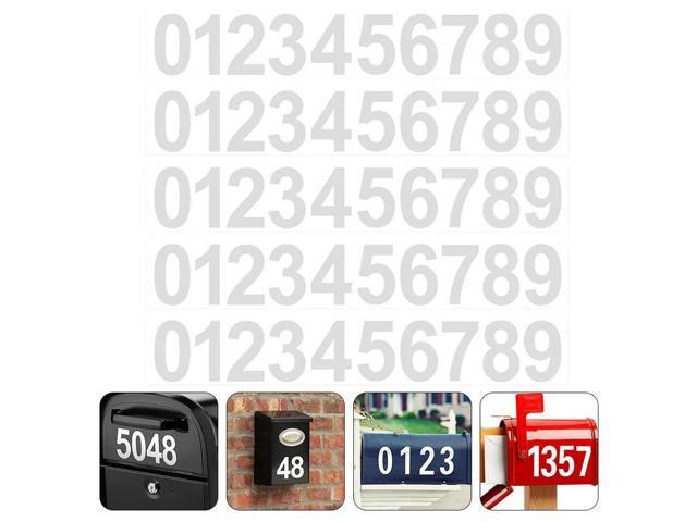 5 Sheets Number Stickers Classic Mailbox Numbers Outdoor Doorplate Decals Reflective Self Adhesive Sunproof Decals