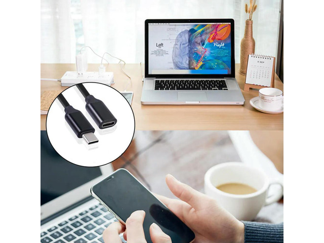 USB Type C Extension Cable 1.5m Flexible USB-C Charging Cord 20V 3A Fast Data Transfer Extension Cable USB-C Extender Cord