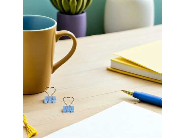 24Pcs l Heart Paper Clips Compact Binder Clamps for Document Sorting Planner Pages Receipt Books Notes Files Office