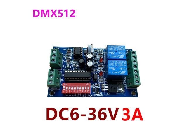 DMX512 Motor Speed Controller DC6V-36V Speed Adjustable Controller Forward and Reverse Motor Speed Regulator with Limit Function