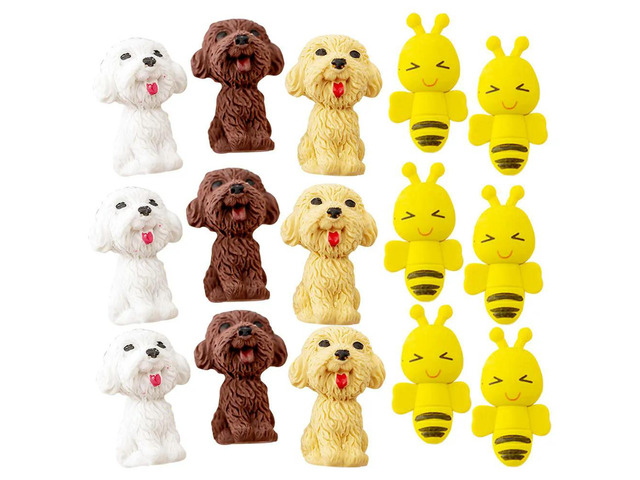 20Pcs Animal Shaped Mini Erasers Kids School Supplies Wear-Resistant Pencil Erasers for Students Drawing Learning Daily