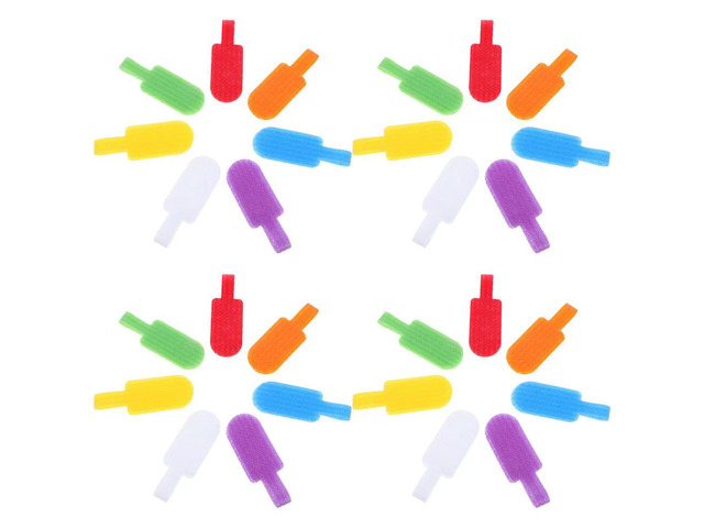40Pcs Cable Identification els Multi-Color Writable Tags for Wire Management Cord Organizers Self-Adhesive Cable Markers