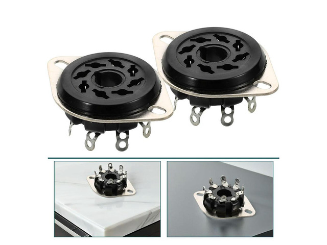5Pcs Professional Bakelite 8Pin Tube Socket Valve Base Replacement Compatible Kt88 6550 6sn7 El34 Audio Amplifier DIY Parts