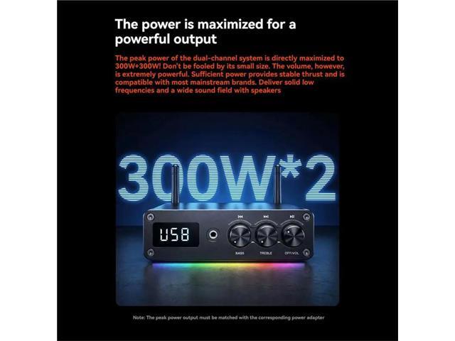 Mini Bluetooth Audio Power Amplifier 300W+300W TPA3255 Speaker Amplifier Desktop Home Digital Amplifier Receiver EU Plug