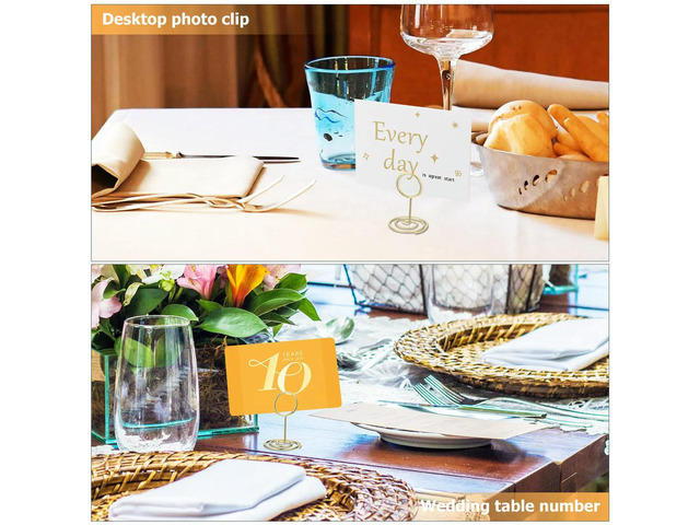 20Pcs Table Card Holders Stylish Photo Holder Stands Bright Color l Clip Holders for Place Cards Menu Greeting Cards Desk