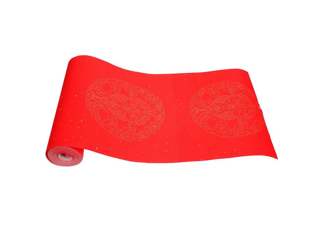 1 Roll Thickened Red Xuan Paper Blank Couplets Paper Scroll Festival Calligraphy Writing Chinese Year Decoration