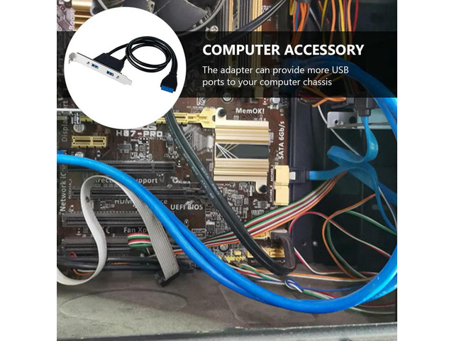 Motherboard USB Expansion Rear Panel Header Bracket 20Pin Header Connector Pci Slot USB 3.0 Dual Female Ports Adapter