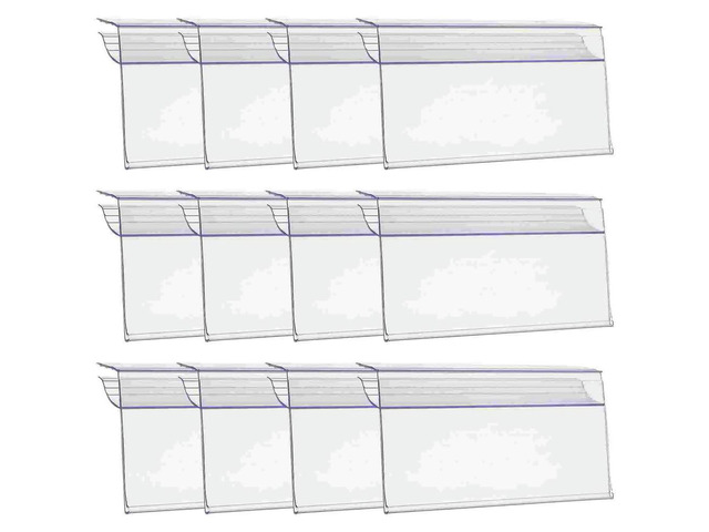 30Pcs Price Holder Clear el Holders Shelf Card Slot Retail Display Holders Sign Holder Supermarket Desk Accessories