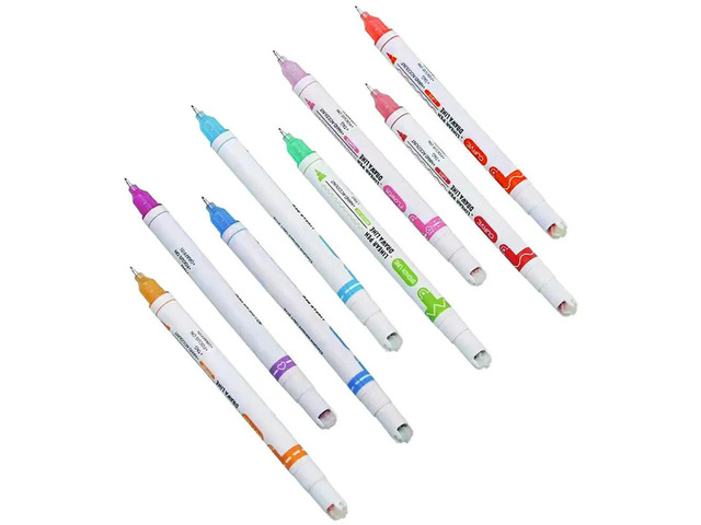 8Pcs Roller Markers Colored Curve Pens Double Tip Fine Tip Markers for Scrapbook Journaling Drawing Creative Household Art