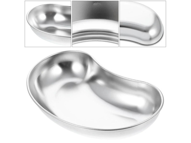 1Pcs Stainless Steel Kidney Shaped Tray Instrument Tray for Clinical Surgery Experiment Disinfection Fluid