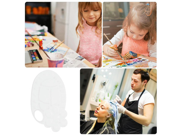 5Pcs Plastic Oval Painting Trays Color Mixing Boards Useful Painting Tools for DIY Art Color Mixing Board