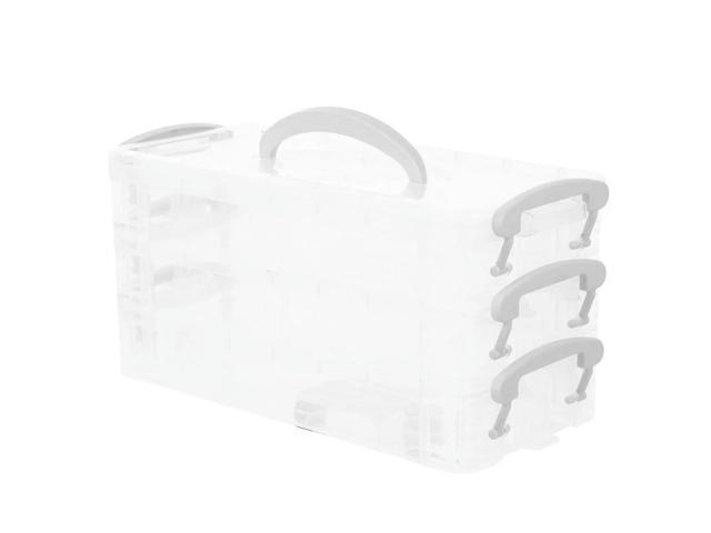 1Set Transparent Stackable Pencil Case Large Capacity Pen Holder Simple Design Pencil Box for Classroom Home Office