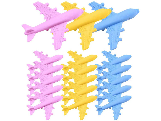 18Pcs Airplane Erasers Cool Design Cartoon Rubbers for School Supplies Learning Stationery Party Favors Fun Erasers