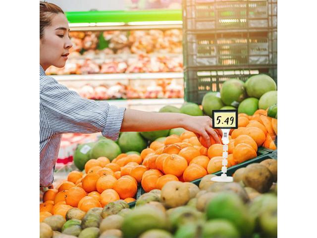 3Pcs Plastic Swivel Price Tag Holder Desktop Adhesive el Stand for Restaurants Shops Supermarkets Menu Name Card Display
